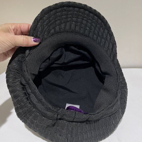 Vintage Suzanne Somers Cable Stitch Newsboy Hat Cabbie Black One Size Retro 80s - Picture 8 of 8